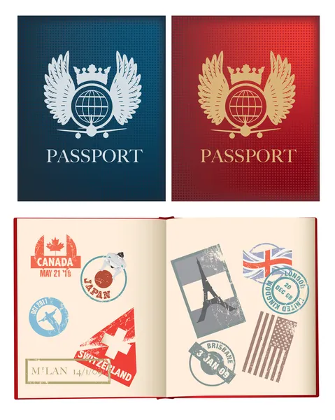 Σχέδια για μια γενική δεν χώρα συγκεκριμένο διαβατήριο — Διανυσματικό Αρχείο
