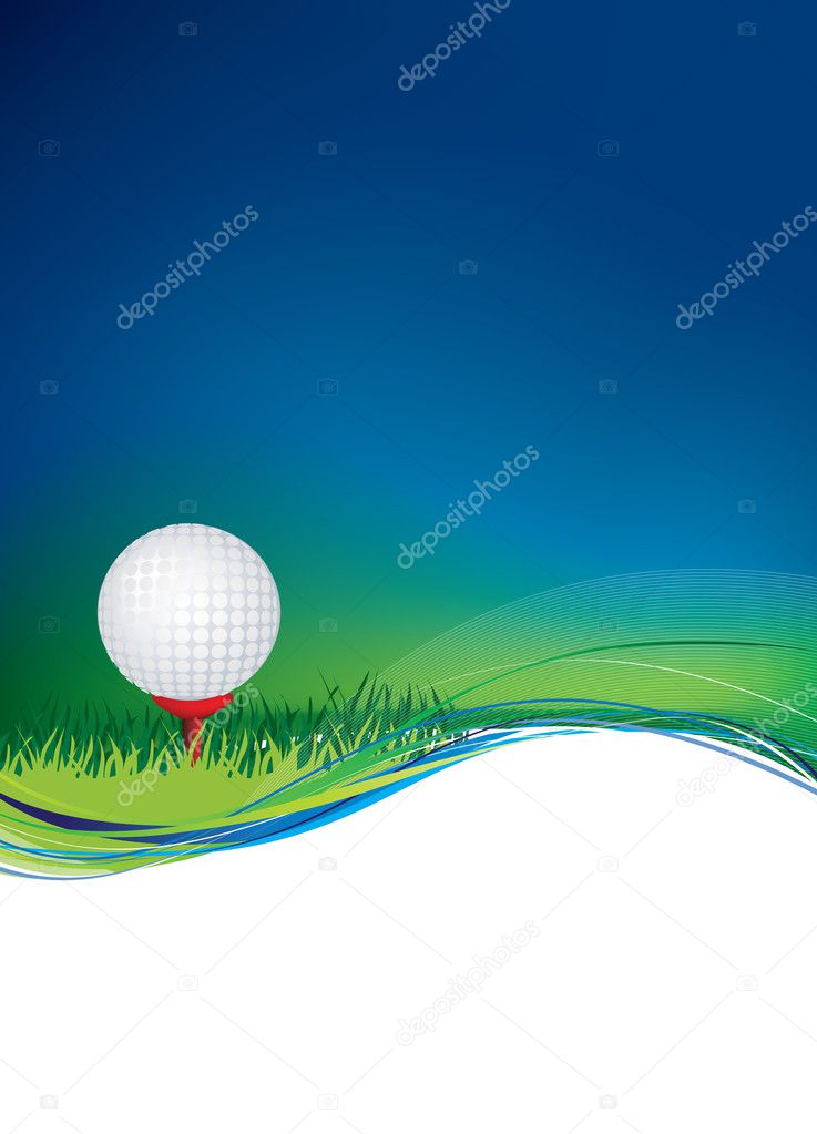 golf ball on background with copy area space