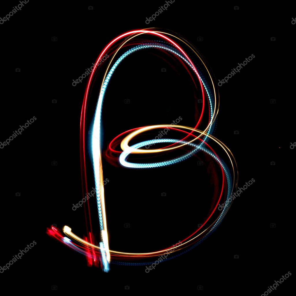 Letter b made from brightly coloured neon lights Stock Photo by ©Joingate  7729291