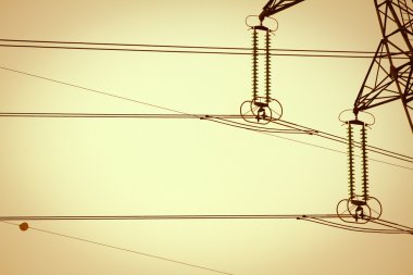 Vintage picture of pylon in the morning light clipart