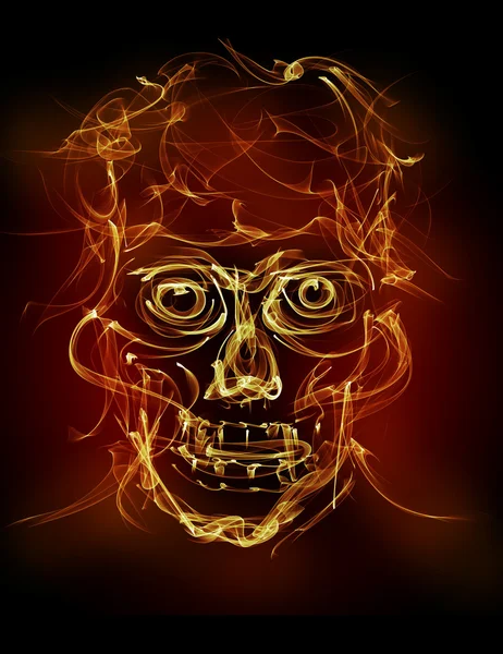 Fire skull halloween concept