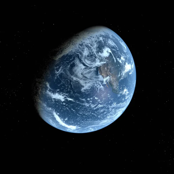 3D model země s černým pozadím — Stock fotografie
