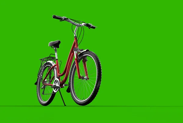 Bicicleta de montaña 3D sobre fondo verde — Foto de Stock