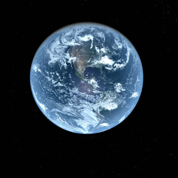 검은 배경 가진 3 차원 지구 모델 — 스톡 사진