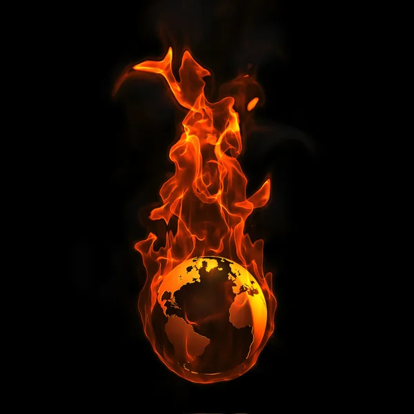 Earth on fire — Stock Photo, Image