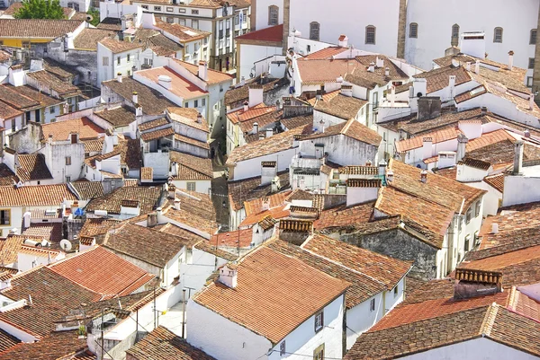 Dachy i ulicach castelo de vide wieś — Zdjęcie stockowe