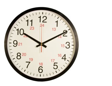 Round clock isolated clipart