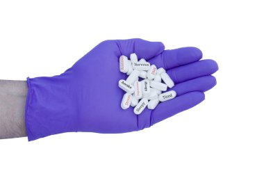 Handfull of pills clipart