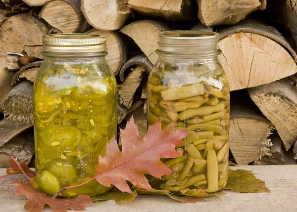 缶詰の豆とピクルス — ストック写真
