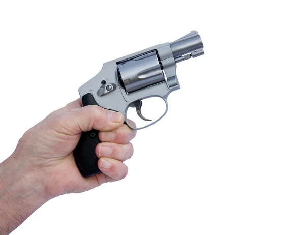 Hammerless stainless pistol — Stock Photo, Image
