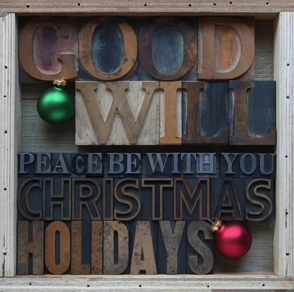 Goodwill Christmas holiday words — Stock Photo, Image