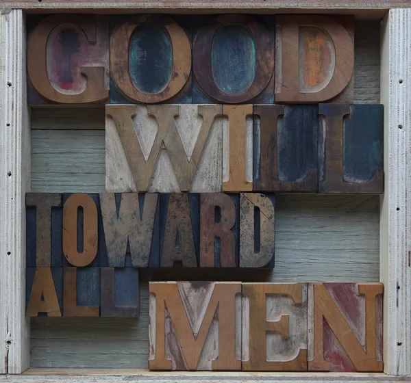 Goodwill toward all men words — Stock Photo, Image