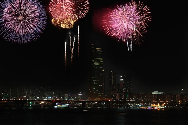 Fireworks at Han River — Stock Photo, Image