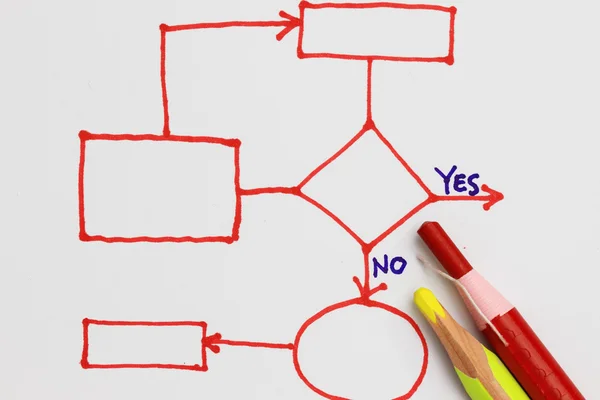 Диаграмма базы данных или flowchart — стоковое фото