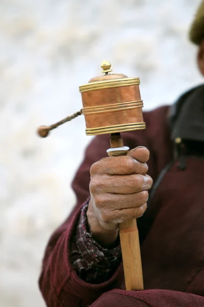 stock image Prayer wheel in man's hand