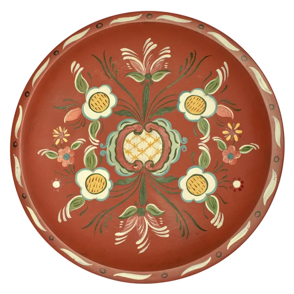 Rosepainted platter — Stock Photo, Image