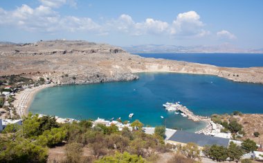 Lindos Bay, Rhodes, Greece clipart