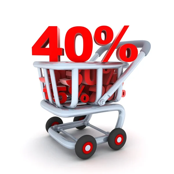 Cart discount 40 — Stock Photo, Image