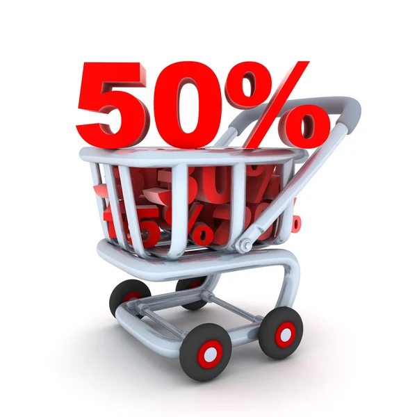Cart discount 50 — Stock Photo, Image