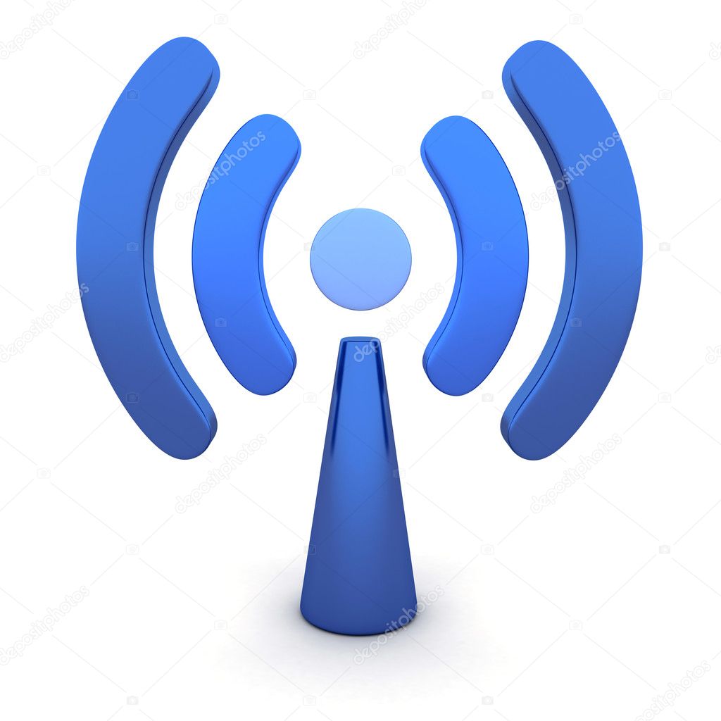 Abstract Wi-fi on white background (done in 3d)