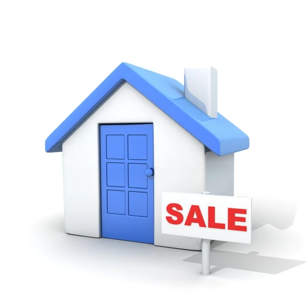 Πώληση σπίτι και σημάδι — Φωτογραφία Αρχείου