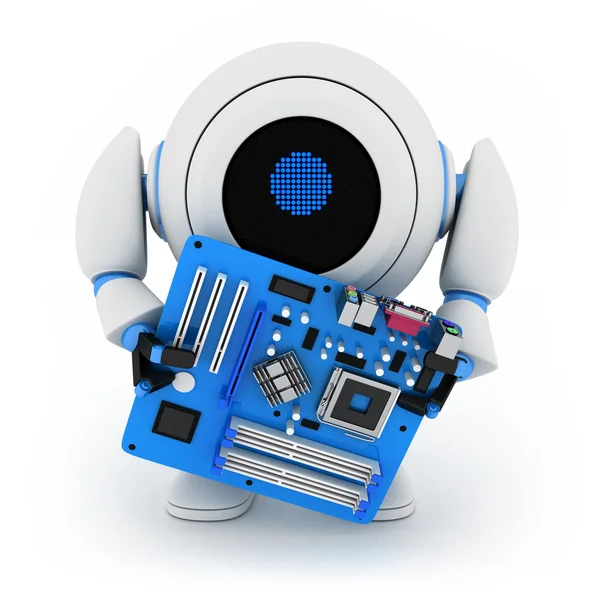 Roboter und Motherboard — Stockfoto