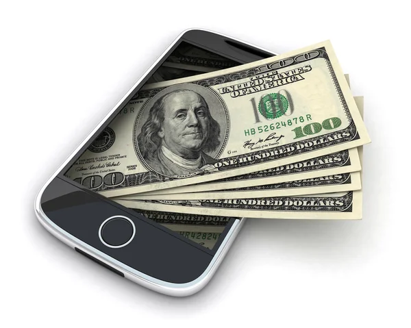 PDA and money — Stockfoto