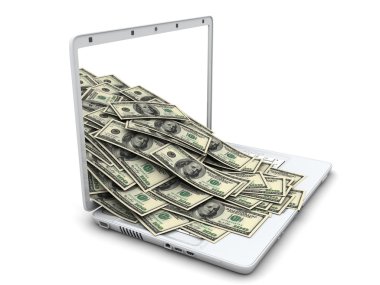 Laptop and money clipart