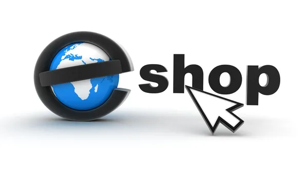 Aarde en e-shop — Stockfoto