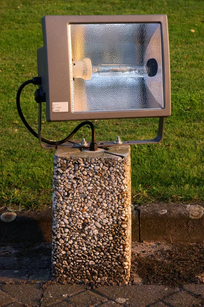 Lamp on a concrete socket — Stock Photo, Image