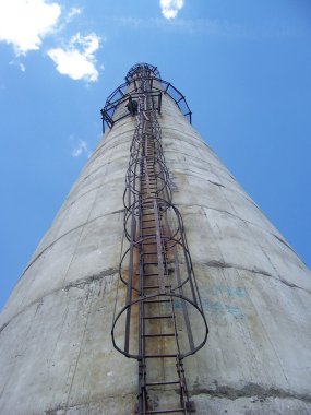 Old concrete plant stack