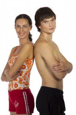 Portrait of a girl and guy clipart