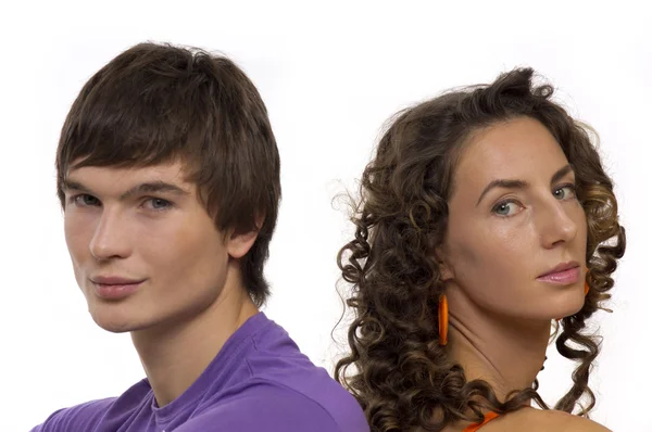 Portrait of a girl and a young guy — Stock Photo, Image