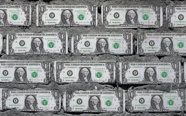 La pared de los dólares americanos. — Stockfoto