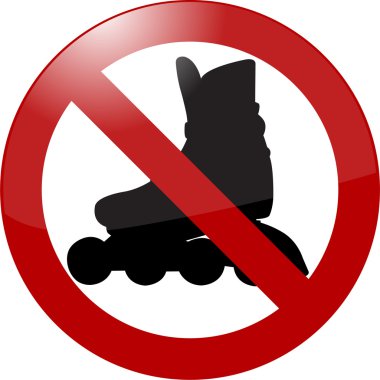 No rollerbladading sign clipart