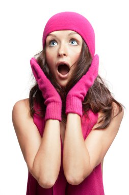 Surprised young woman clipart