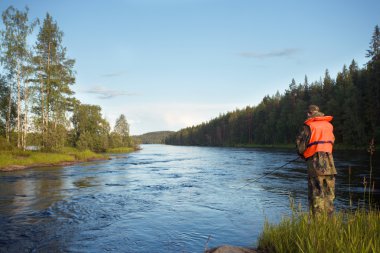 Trout fishing clipart