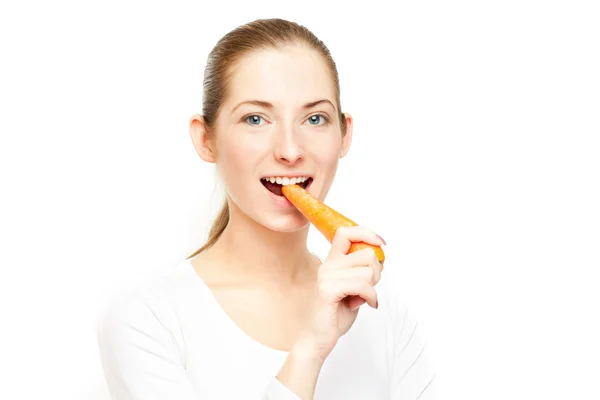 Eating carrot — Stock Photo, Image