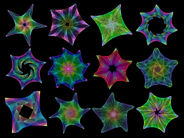 Conjunto de estrelas coloridas — Fotografia de Stock