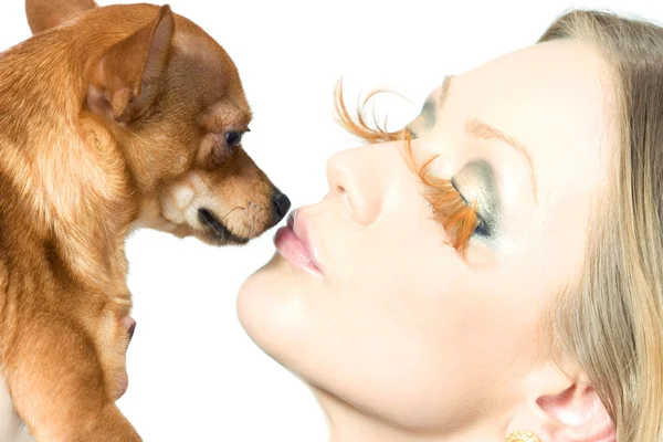 Stock image Beauty and her dog