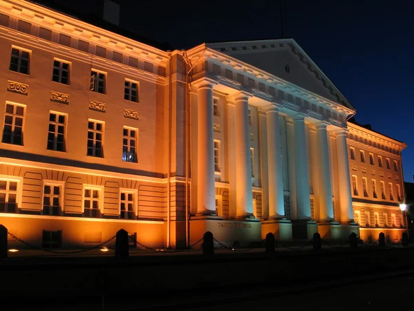 University of tartu at night — Stock Photo, Image