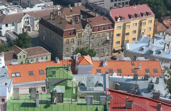 Kolorowe dachy w Tallinnie — Zdjęcie stockowe