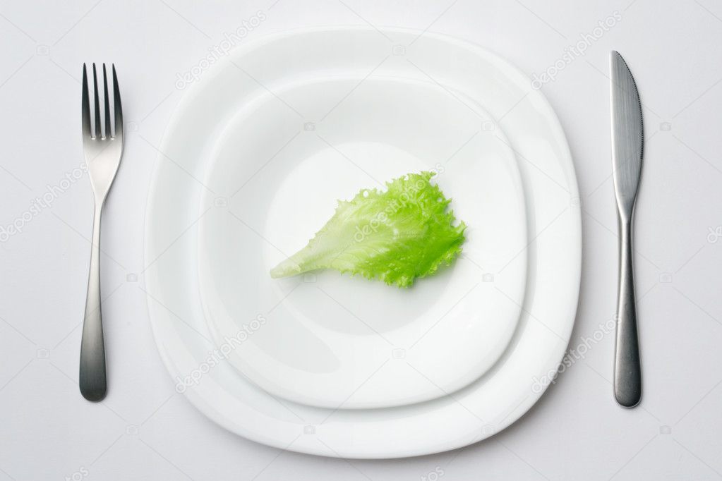 Place setting with lettuce leaf 2