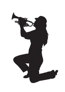 Woman Trumpet Player clipart