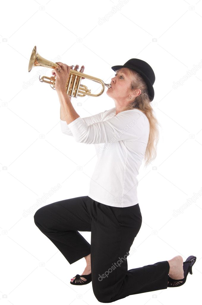 Blonde Woman Trumpet Player