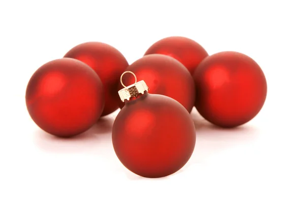 Czerwone kulki świąteczne. — Zdjęcie stockowe