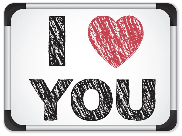 Πίνακα με ι αγάπη καρδιά σας μήνυμα γραμμένο με κιμωλία — Διανυσματικό Αρχείο