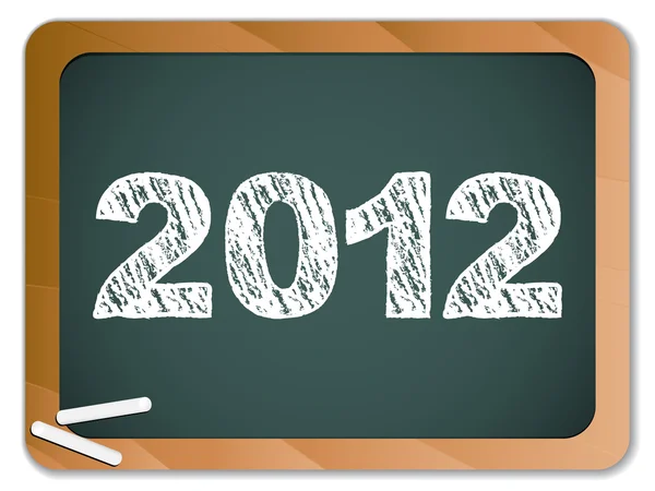 2012 Año Nuevo escrito en pizarra con tiza — Archivo Imágenes Vectoriales