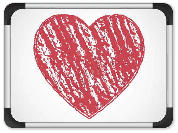 Дошка з серцем, написаний з крейдою — стоковий вектор