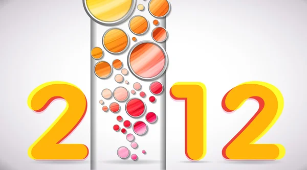 Šťastný nový rok 2012 s barevnými bublinami — Stockový vektor